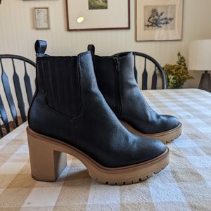 Dolce Vita Black and Tan Heeled Boots